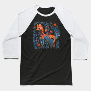 A Fox Scandinavian Art Style Baseball T-Shirt